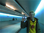 Christiaan op vliegveld Frankfurt