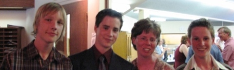 Josh, Scott, juffrouw Siebenga en Christiaan